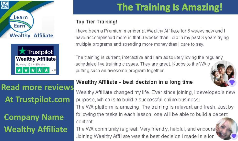 Learn Earn Wealthy Affiliate Tremendous Program Read Reviews On Trust Pilot 